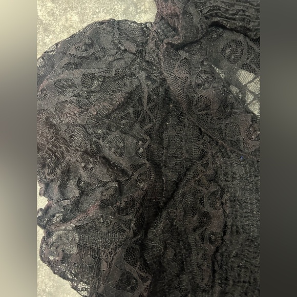 1X long lace black dress + black cape lace bolero type crop jacket goth CURRENT - Picture 8 of 16